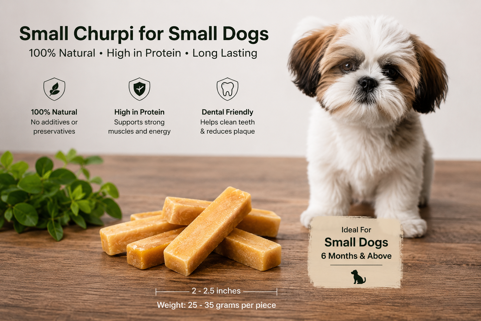 Animigo Global Yak Churpi Cheese Dog Chew – Small | Pack of 8 | 8.5 oz | Natural Long-Lasting Dog Chew