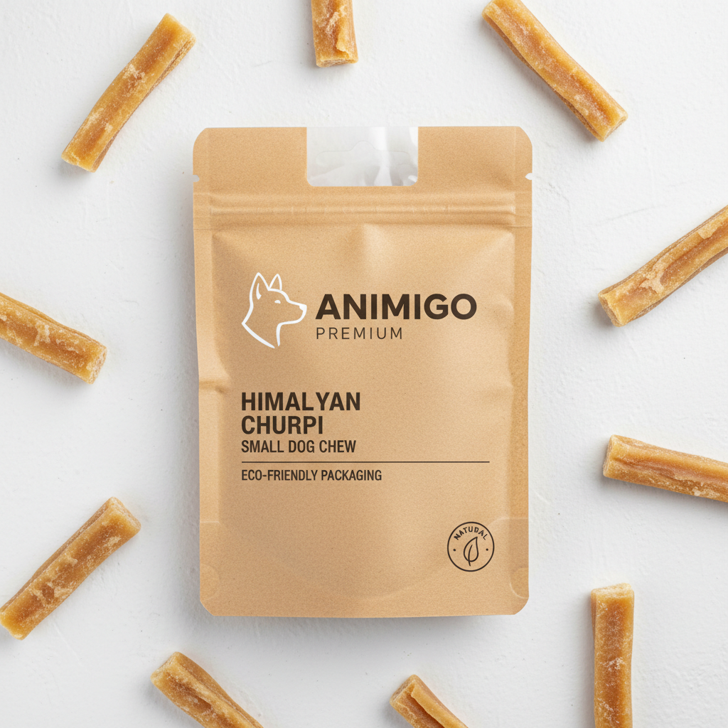 Animigo premium churpi packaging flat lay